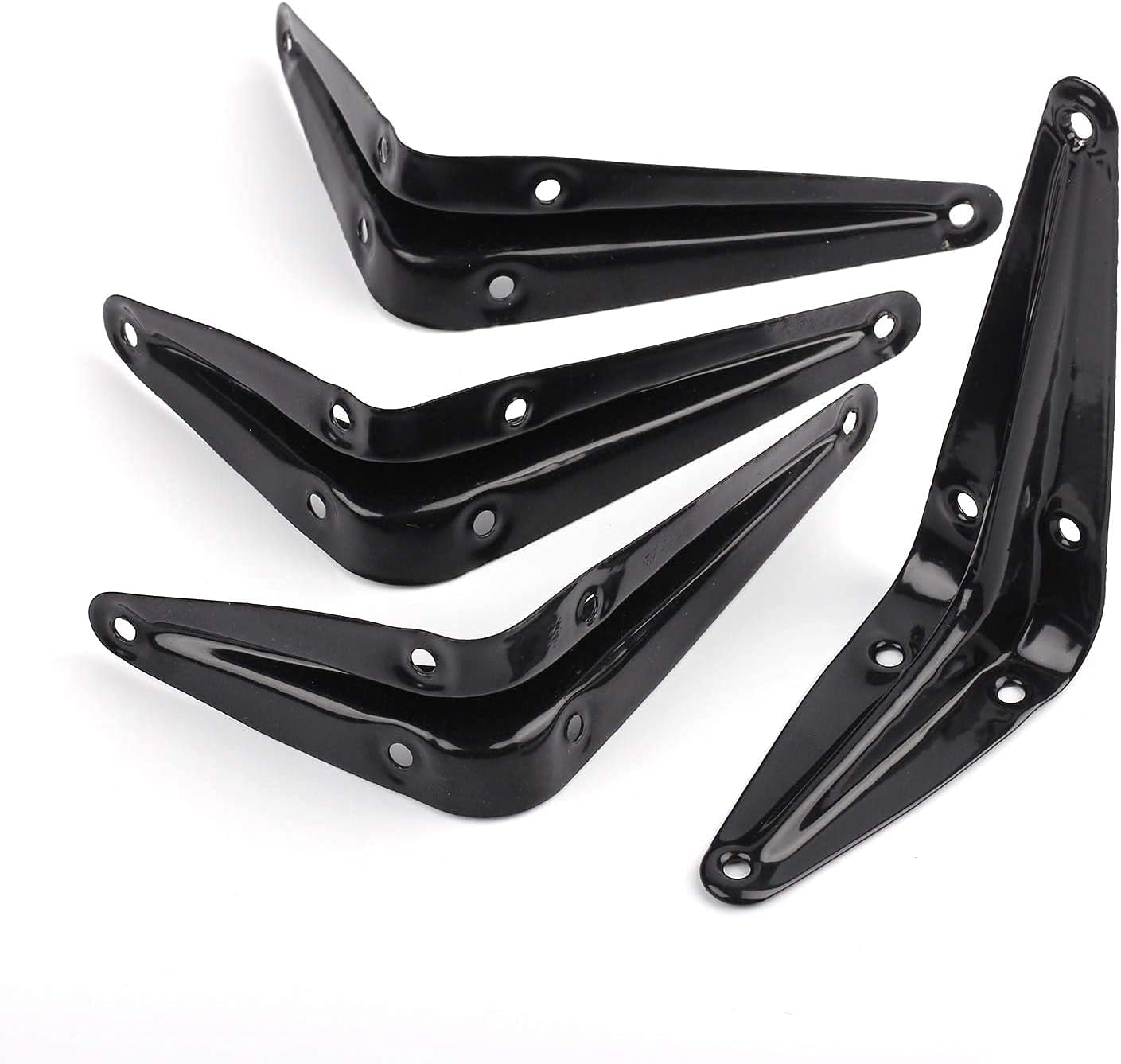 Decorative Shelf Brackets | Black Metal (Pack of 4 or 8)