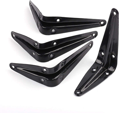 Decorative Shelf Brackets | Black Metal (Pack of 4 or 8)