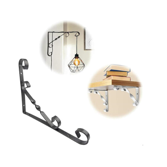 Decorative Shelf Brackets | Black Twisted Metal