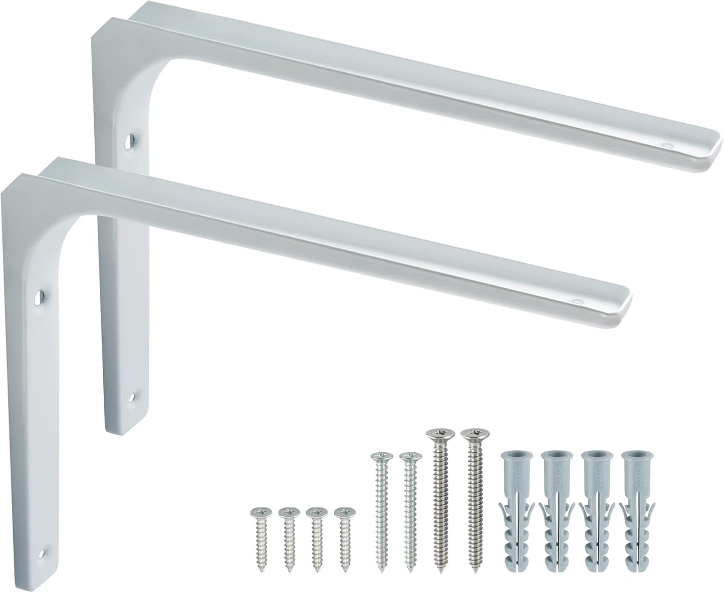 Modern White Floating Shelf Brackets | Heavy Duty Steel
