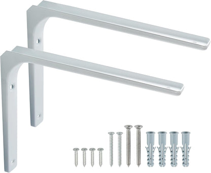 Modern White Floating Shelf Brackets | Heavy Duty Steel