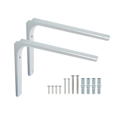 Modern White Floating Shelf Brackets | Heavy Duty Steel
