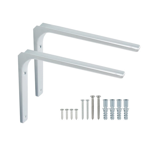 Modern White Floating Shelf Brackets | Heavy Duty Steel