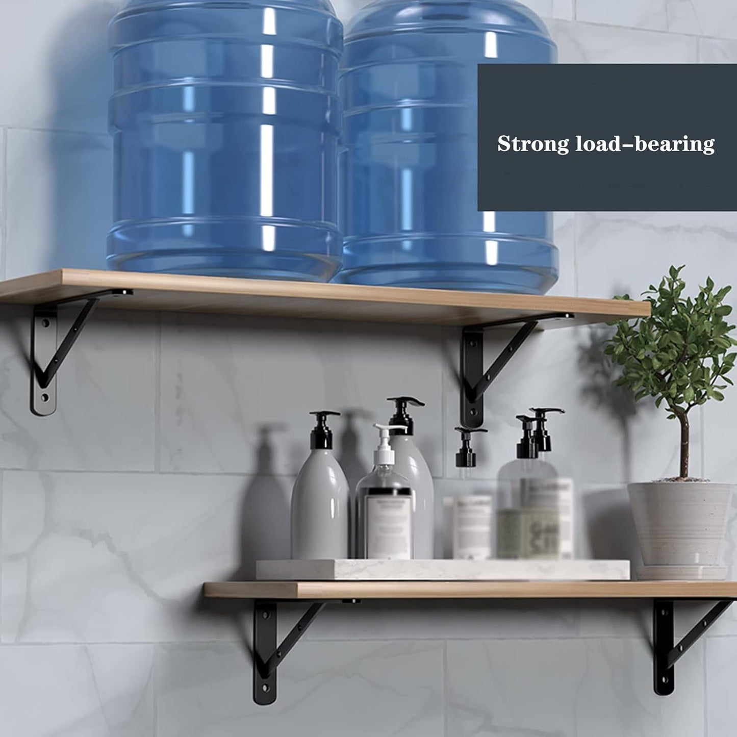 Decorative Shelf Brackets 150×120mm | Black Metal (Pack of 2 or 4)