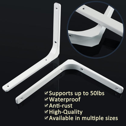 Modern White Floating Shelf Brackets | Heavy Duty Steel