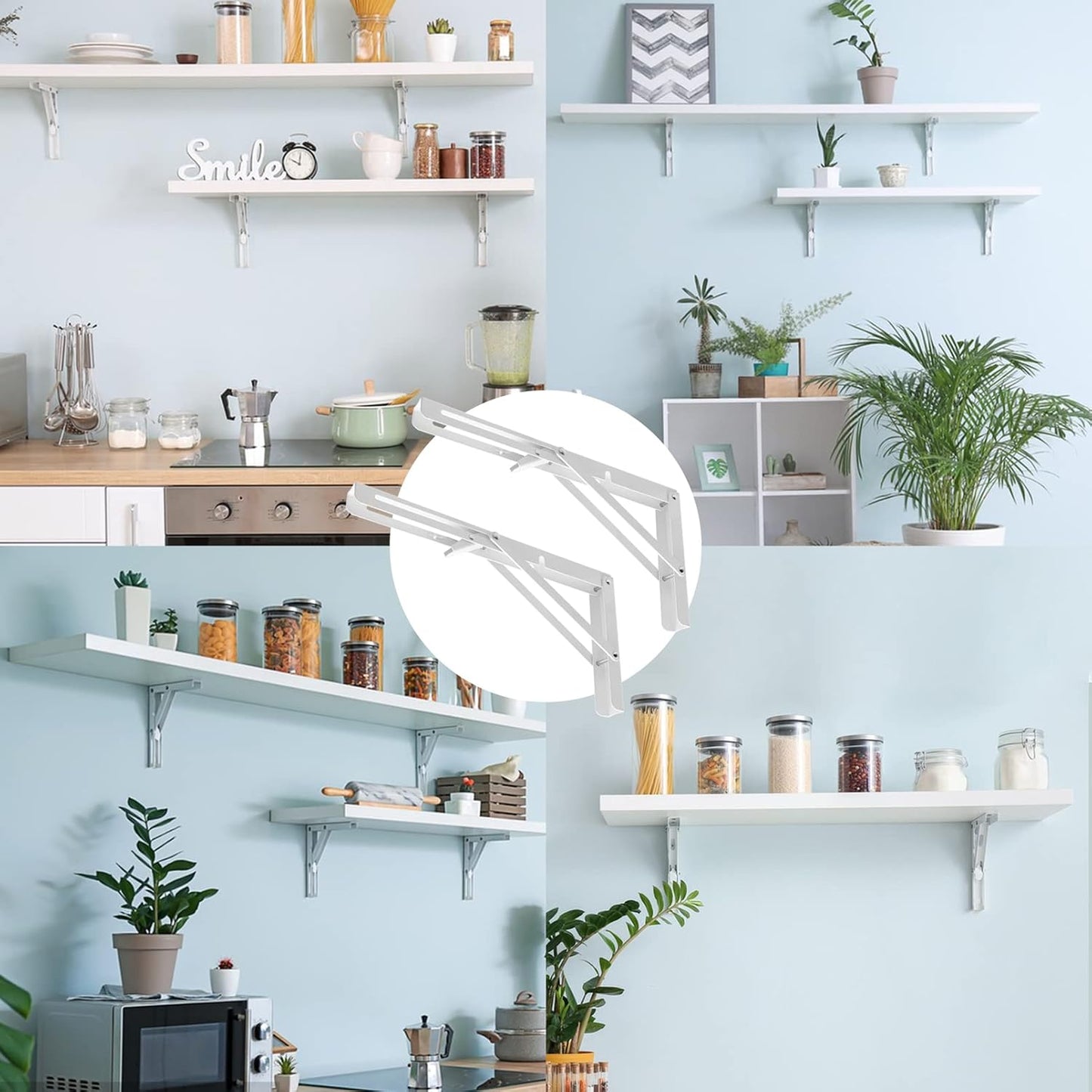 Folding Shelf Brackets (2 Pack) | Space Saving Design