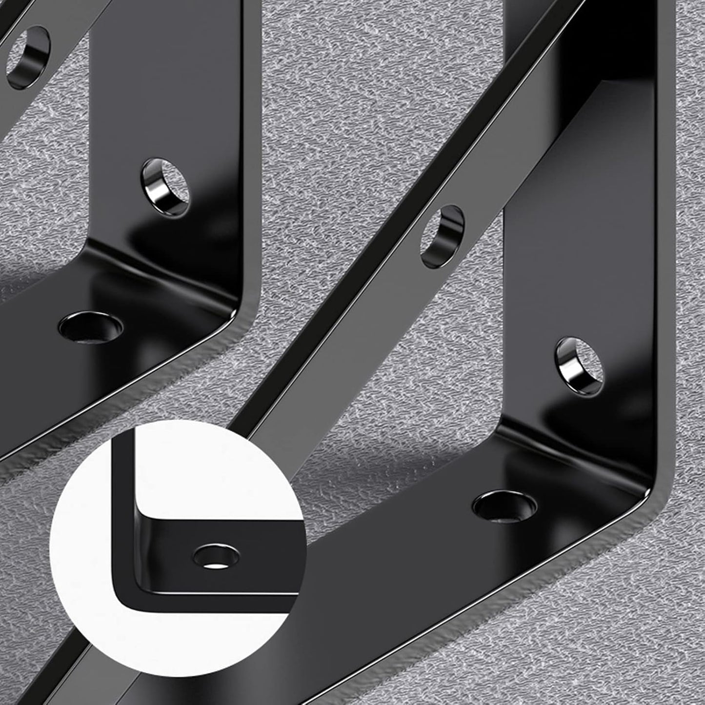Decorative Shelf Brackets 150×120mm | Black Metal (Pack of 2 or 4)