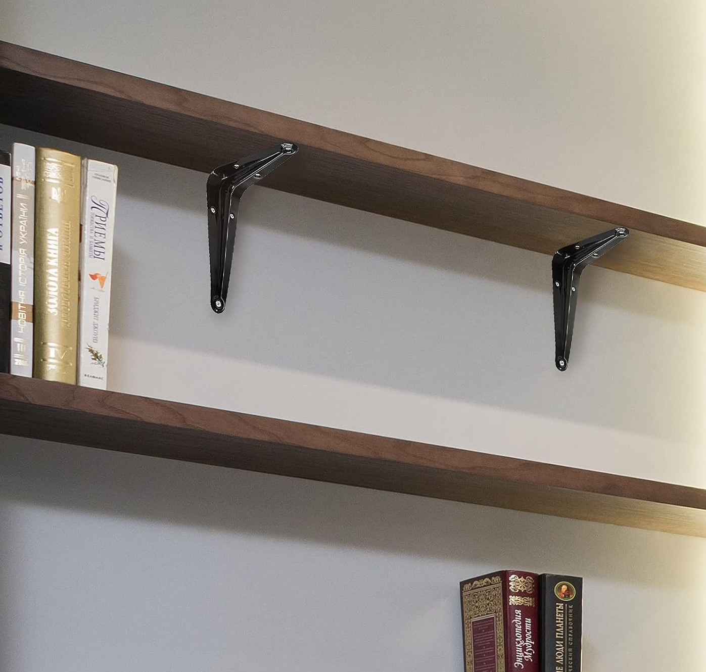 Decorative Shelf Brackets | Black Metal (Pack of 4 or 8)