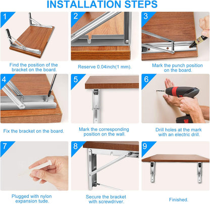 Folding Shelf Brackets (2 Pack) | Space Saving Design