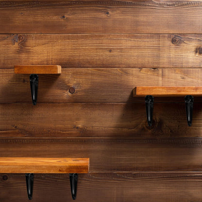 Decorative Shelf Brackets | Black Metal (Pack of 4 or 8)