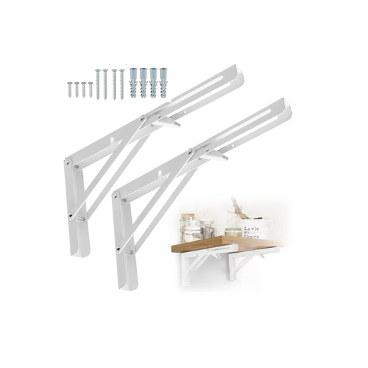 Folding Shelf Brackets (2 Pack) | Space Saving Design