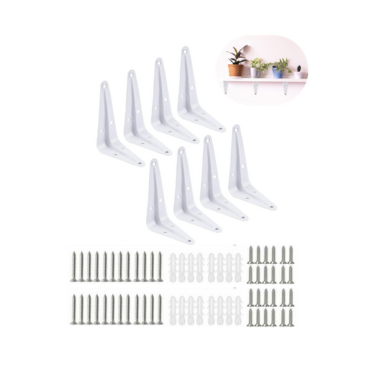 Decorative Shelf Brackets | White Metal (Pack of 4 or 8)