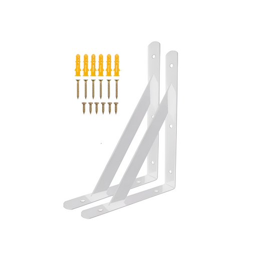 Decorative Shelf Brackets | White Steel (Pack of 2 or 4)